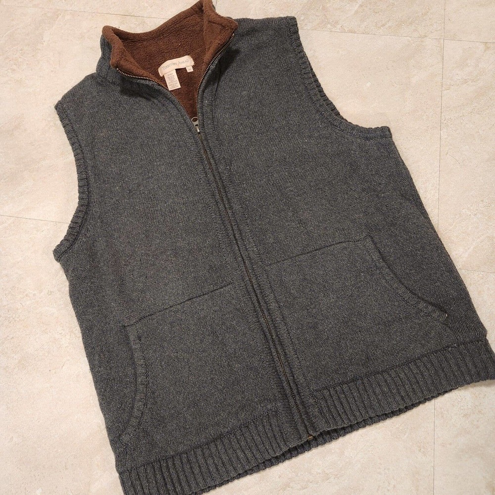 The Territory Ahead Mens M Medium Fleece Lined Wool Blend Vest‎ Outdoor Sweater